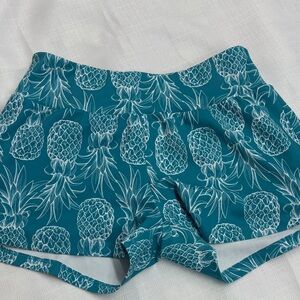 Tropical Teal Pineapple Women's Athletic Shorts